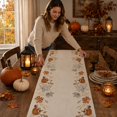thumbnail image 3 of Long Halloween Flannel Runner 13x90Inch, 90 Inch Pumpkin Ghost Mat, Absorbent Soft Table Scarf for Dining Room Kitchen Buffet Party Holiday Decor, 3 of 4
