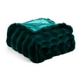 thumbnail image 3 of Home Soft Things Bubble Textured Faux Fur Throw Blanket, Cozy & Reversible, 50x60", Teal, 3 of 7