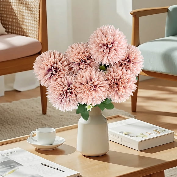 ddioayh Artificial Chrysanthemum Flowers 7-Head Lifelike Bouquet for Wedding Party Event Decor Banquet Table Centerpiece Home Hotel Decoration