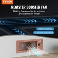 thumbnail image 2 of "Register Booster Fan with Remote & Thermostat, Fits 4x10 Vent, Adjustable Speed for HVAC, Quiet Cooling/Heating Airflow, Brown – Smart Ventilation", 2 of 10