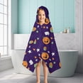 thumbnail image 6 of Cute Halloween Icons Pattern Hooded Bath Towel，50"x30" for Ages 3 To 12 Kids, Quick Dry Lightweight Soft Microfiber Hood Beach Towel Cover Up for Kids, 6 of 7