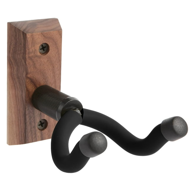 Soporte De Pared Para Guitarra, Ganchos Para Colgar Guitarras, Soportes Para Guitarras Acústicas Y Eléctricas, Bajo, Banjo, Mandolina, Base De Madera De Nogal Negro De Veintico.