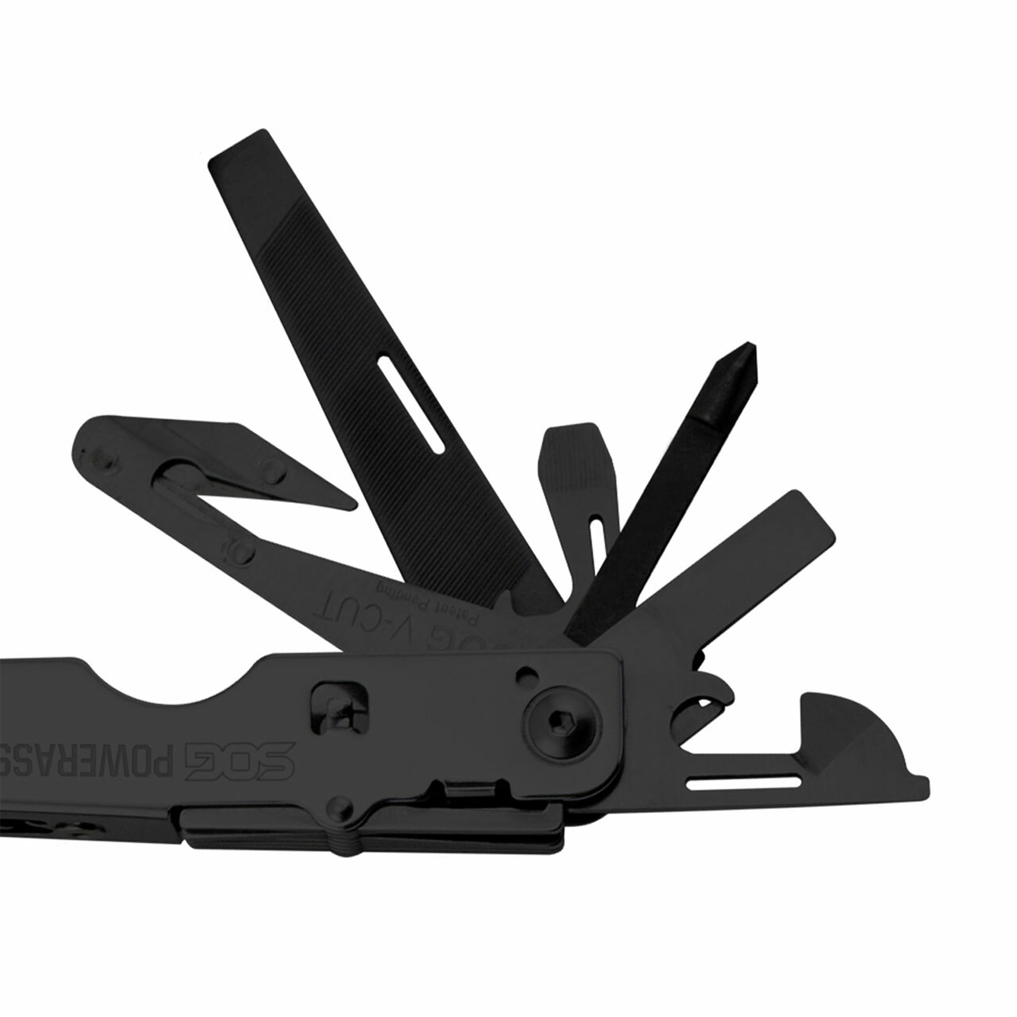 SOG PowerAssist Stainless Steel Folding Knife 16 Tool Multi Tool, Black