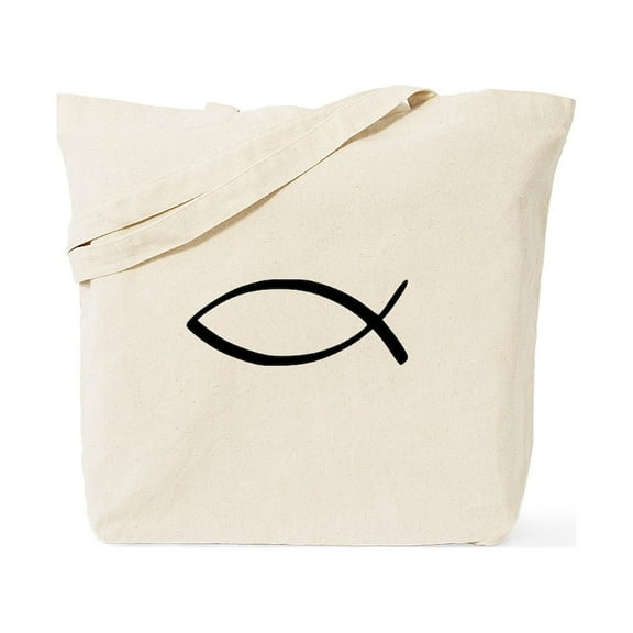 CafePress - Jesus Fish Tote Bag - Unisex Canvas Tote Bag, Beige, 1-Piece