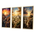 thumbnail image 3 of Designart "Judaic Journey To the Synagogue in Faith I" Religion & Spirituality Framed Wall Art Set Of 3 - Yellow Judaism Frame Gallery Set For Office Decor, 3 of 7