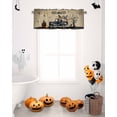 thumbnail image 6 of Halloween Valances for Windows Truck Pumpkin Skull Window Curtain Rod Pocket Retro Crow Bat Plaid Holiday Window Treatment Decor Valances for Kitchen Living Room Bedroom 42x12in, 6 of 7