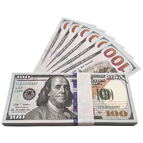 100 Billetes Falsos De Dólar Para Juegos Infantiles, Decoración De Fiestas Y Aprendizaje Financiero, Material Resistente Y Colores Vivos