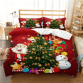 thumbnail image 2 of Juego de edredón navideño de tres piezas, ropa de cama navideña, textiles para el hogar, 2 of 4