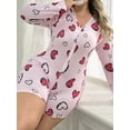 thumbnail image 1 of Plus Size Heart Printed Pajama Romper, 1 of 5