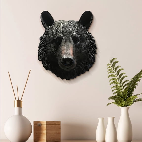 HBBKVI Fall Decor Mount Wall Statue Bust Wolf/Leopard/Bear Head Sculpture for Home Decoration Living Room Bedroom Office Bar