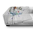 thumbnail image 3 of Saying Soft Flannel Fleece Throw Blanket, Doodle Effect Blended Coloring Hello Sunshine Hand-drawing Lettering with Flowers, Cozy Plush for Indoor and Outdoor Use, 50" x 60", Multicolor, by Ambesonne, 3 of 6