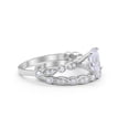 thumbnail image 4 of Two Piece Band Engagement Ring Oval CZ 925 Sterling Silver Size 7, 4 of 4