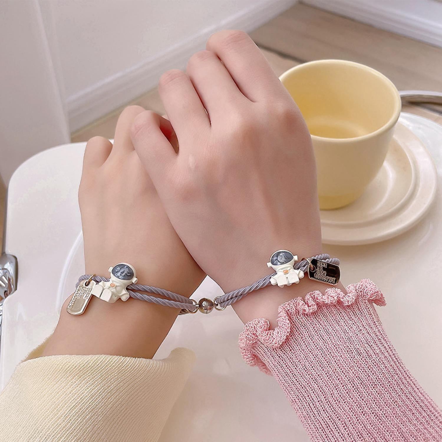 Best Friend Bracelets For 2 Matching Adjustable Cord Bracelet For Bff Friendship Relationship Boyfriend Girlfriend Valentines Gift