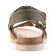 thumbnail image 3 of SUN STONE Womens Green Metallic Hardware Lug Sole Strappy Zoeyy Round Toe Wedge Sandals Shoes 9.5 M, 3 of 4