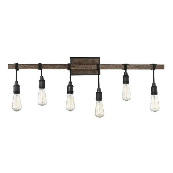 6 Light Bath Bar-Industrial Style with Farmhouse and Rustic Inspirations-10.25 inches Tall By 39 inches Wide Bailey Street Home 159-Bel-2749735