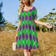 thumbnail image 4 of Vestido de Mardi Gras de manga corta de arlequín, vestidos de verano para mujer , ropa de mujer, vestidos de mujer para ocasiones especiales., 4 of 7