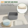 thumbnail image 5 of Shampoo Bar Travel Case Compatible with Kitsch, Leakproof Silicone Small Soap Case with Draining Pad - 2026 Travel Essentials for Gym, Camping, Business Trip (Gray), 5 of 7