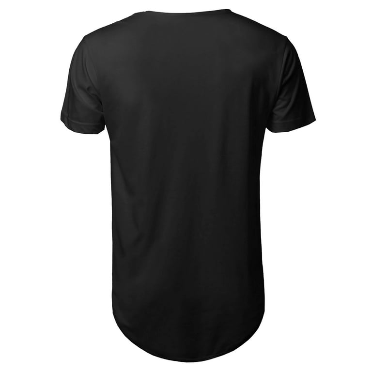 Ma Croix Men's Casual Longtail T-shirts Hip Hop Urban, Size: Large, Black