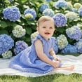 thumbnail image 5 of 2Bunnies Baby & Toddler Girls’ Vintage Lace Pom Pom Trim Flutter Sleeve Party Dress, 5 of 5