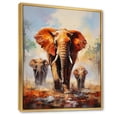 thumbnail image 2 of Designart "Parade of Elephants" Animals Floater Framed Wall Art Living Room, 2 of 7