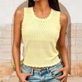 thumbnail image 3 of AJGRHE Womens Summer Crochet Tank Tops Casual Trendy Knit Sweater Vest Sleeveless Hollow Out Boho Beach Tops Yellow S, 3 of 5