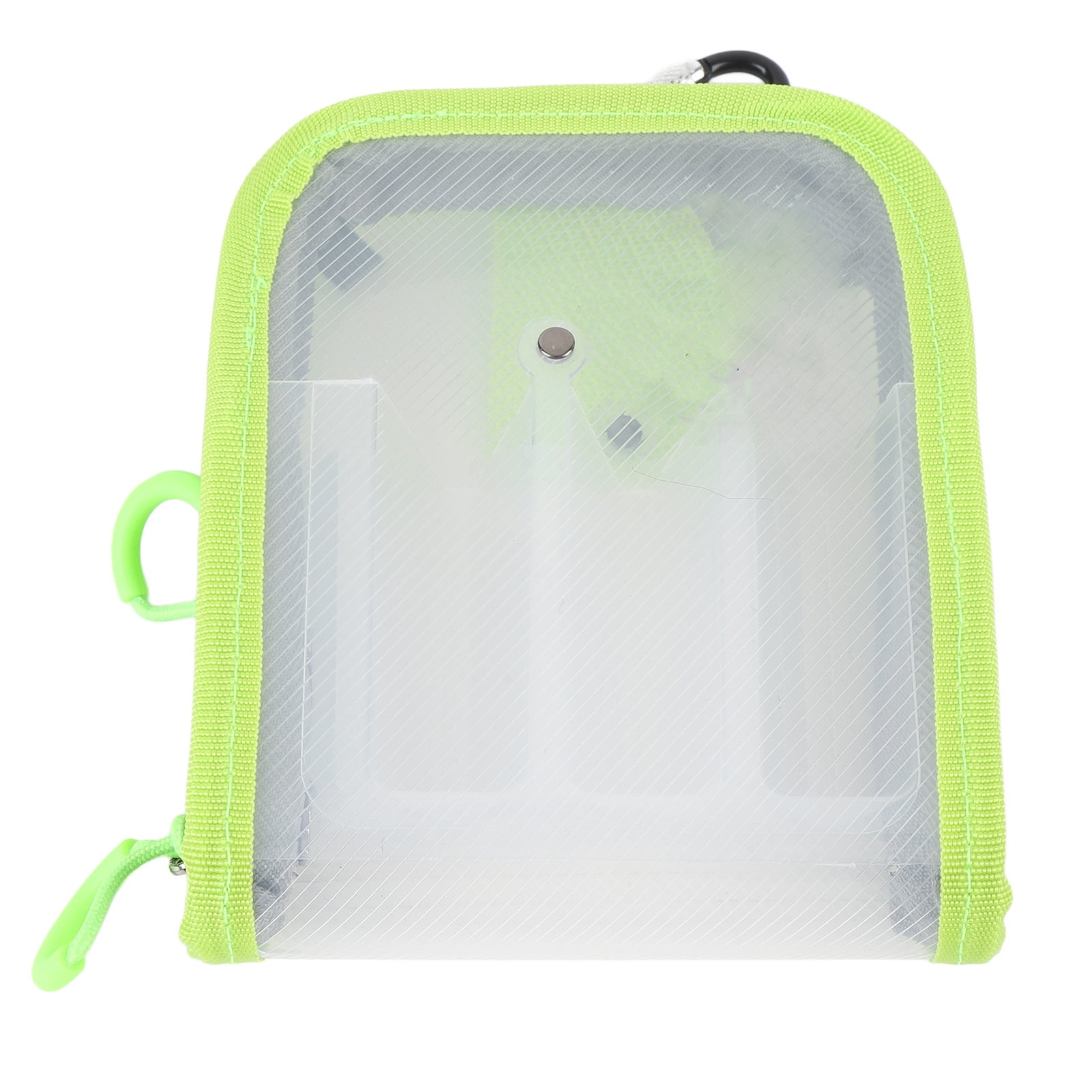 Water-Resistant 6-Compartment Fishing Lure Box Clear Portable Bait Organizer Tackle Case with Dual Zippers for Outdoor Angling 5.9 inches / 15 cm Green