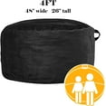 thumbnail image 2 of Codi Bean Bag Chair with Filler Included, 4 FT - Comfy Large Beanbag Chairs for Adults, Memory Foam Added - Machine Washable and Soft Mink Bonded Cover - Black, 4ft, 2 of 14