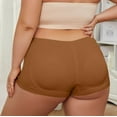thumbnail image 4 of Ohufall Boxer Underwear For Women Seamless Boyshorts Panties Full Coverage Soft Stretch Boxer Briefs Fake Hip Pants With Sponge Waist Pad Briefs, 4 of 8