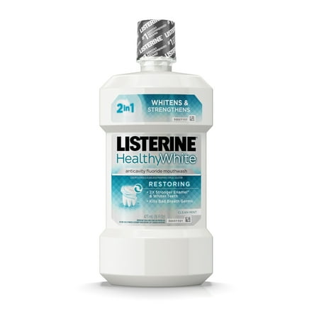 Listerine Healthy White Teeth Whitening Fluoride Mouthwash, 16 fl. (Best Teeth Whitening Rinse)