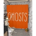 thumbnail image 5 of Halloween Ghost Text Orange Shower Curtain Set ，Waterproof Fabric Shower Curtains Shower Curtains for Bathroom,Bathroom Decor 72"x84", 5 of 6