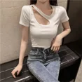 thumbnail image 2 of Camiseta deportiva de verano con estampado de chica, estilo urbano, corta, que adelgaza y suaviza la silueta, sexy, con mangas dulces, 2 of 4