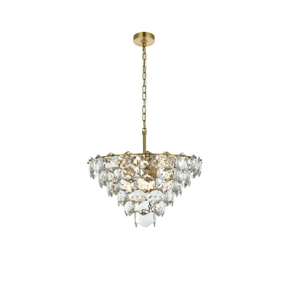 Elegant Lighting Adaline 24 Inch Chandelier In Satin Gold
