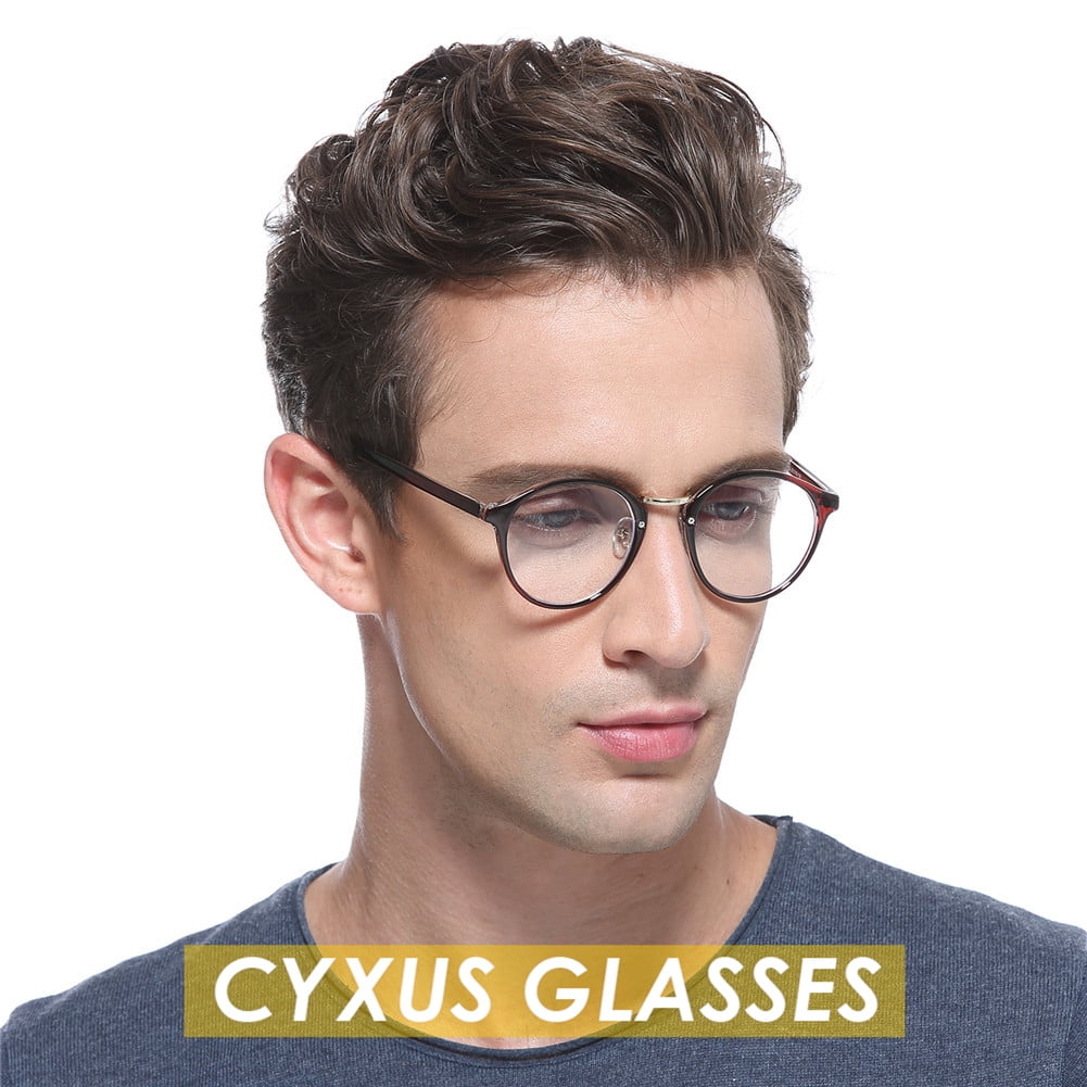 Cyxus Retro Round Blue Light Blocking Computer Glasses for Anti Eyestrain UV400, Brown Frame Unisex(Men/Women) Eyewear