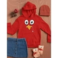 thumbnail image 2 of Tstars Thanksgiving Hoodie Funny Turkey Face Gobble Sweatshirt for Women Medium Red, 2 of 5