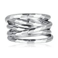 thumbnail image 2 of Vakki Women's Hammered Statement Ring Overlapping Crisscross Ring Size 5-9, 2 of 5