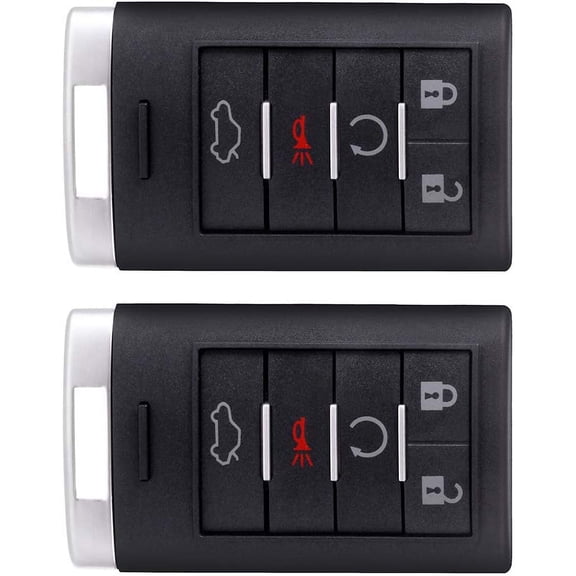 CCIYU X 2 Flip Key Fob with Key Blade (SHELL CASE) 5 buttons Replacement for 05 06 07 08 09 10 11 12 13 14 for Cadillac CTS STS Series with FCC ADP05724518S