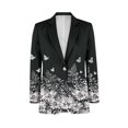 thumbnail image 3 of Uorisanigo Butterfly Flower Print Mens Casual Blazer One Button Long Sleeve Mens Casual Blazers Regular Fit Breathable Lightweight Size XL Blazer Jacket Stylish, 3 of 6