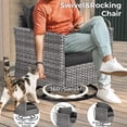 thumbnail image 6 of Ovios 10 Pieces Patio Fire Pit Set Outdoor Wicker Sectional Sofa Conversation Set with Swivel Rocking Chair,Black, 6 of 7