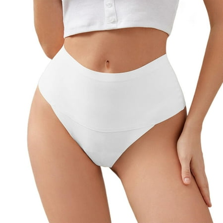 YOTMKGDO Cotton Underwear for Women  Ladies Underwear Panties  Women S Seamless Plus Size Ice Silk Bare Underwear Pure Cotton Crotch Breathable Thong (White  L)