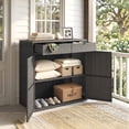 thumbnail image 2 of Outsunny Armoire de Rangement Extérieure en Osier avec 2 Tiroirs, Étagères, Gris Foncé, 2 of 10