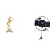thumbnail image 1 of Estatua de caballo, figura de escritorio, reloj de pared, reloj colgante de pájaro, reloj decorativo de acrílico negro elaborado con resina y acrílico, 1 of 8