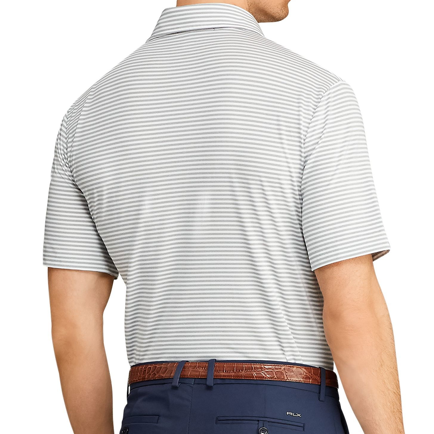 RLX Golf Ralph Lauren Mens Striped Moisture Wicking Polo Shirt (Large, Grey) - image 2 of 2