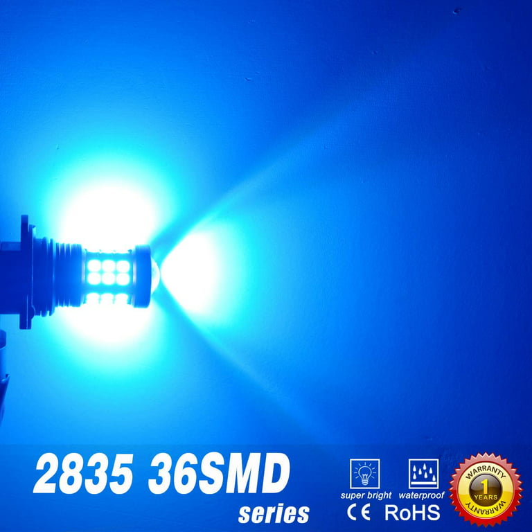 Alla Lighting H8 H11 LED Fog Lights Bulbs 2835 36-SMD 3000lm Extreme Super  Bright DRL, 8000K Ice Blue 