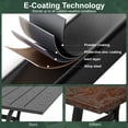thumbnail image 4 of 6-person 60" Long Rectangular Steel Outdoor Dining Table with Umbrella Hole, 4 of 7