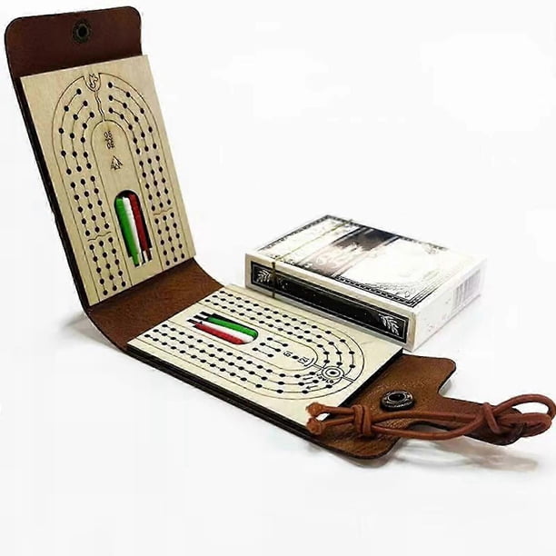 2025 Cribbage Board Game Set Wood Cribbage Board With Full Deck Of Cards And 6 Pegs