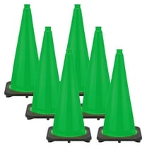 28 Inch Green Traffic Cones (6 Pk)