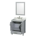 thumbnail image 2 of Wyndham Collection Sheffield 30" Wood Single Bathroom Vanity in Gray/White, 2 of 2