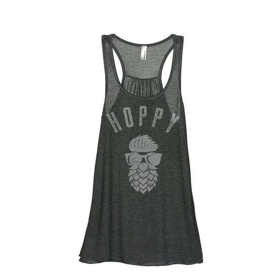 Thread Tank HOPPY Women's Sleeveless Flowy Racerback Tank Top Charcoal X-Large