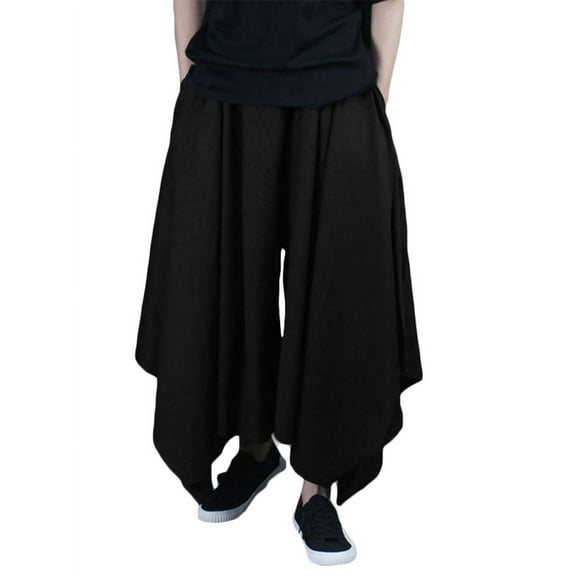 INCERUN Mens Wide Leg Casual Loose Cropped Harem Pants