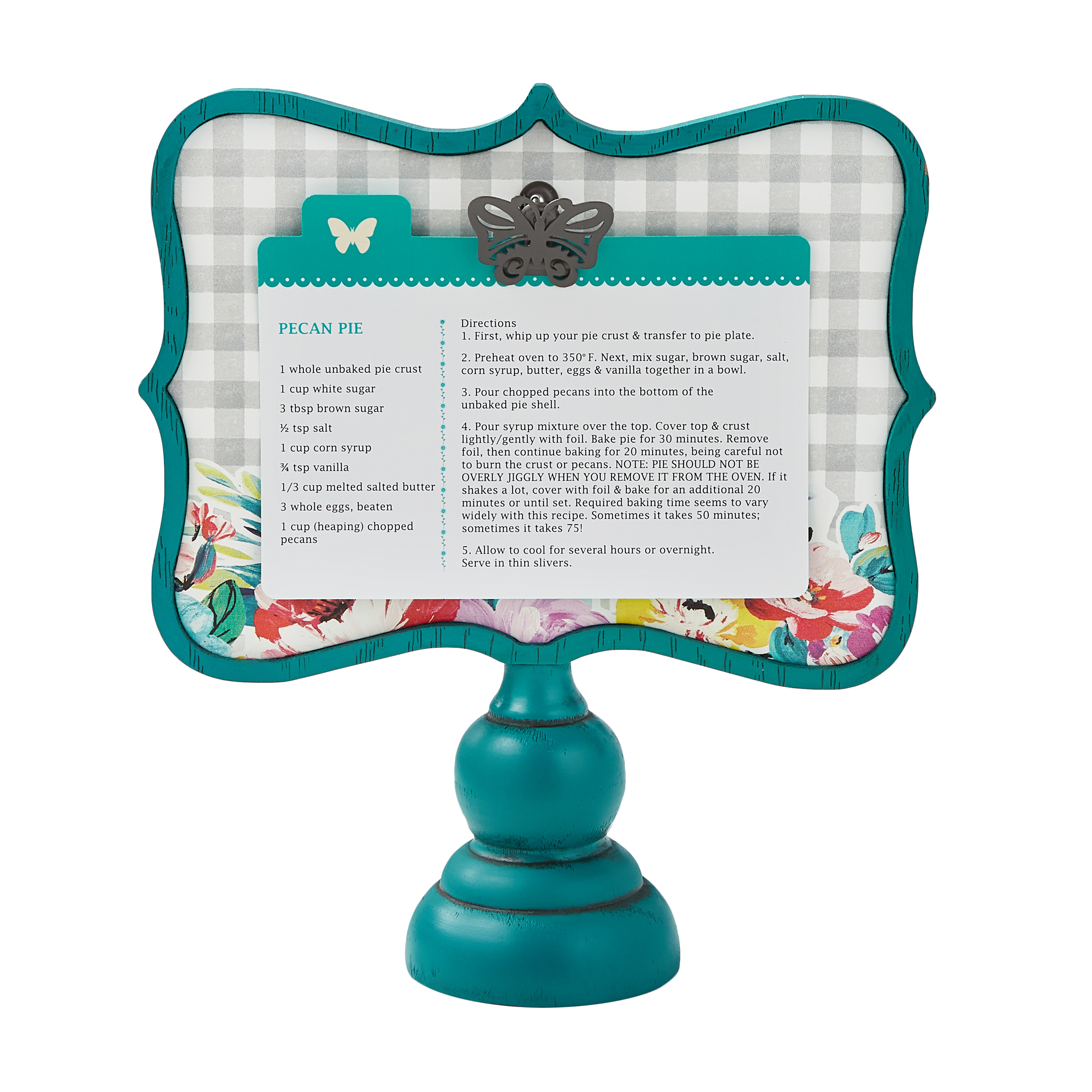 The Pioneer Woman Teal Wood Recipe Tabletop Sign